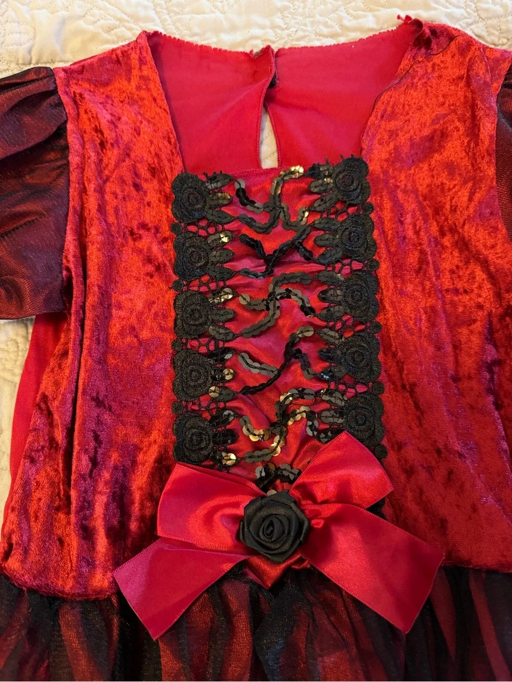 Kids Red and Black Gothic Princess Costume